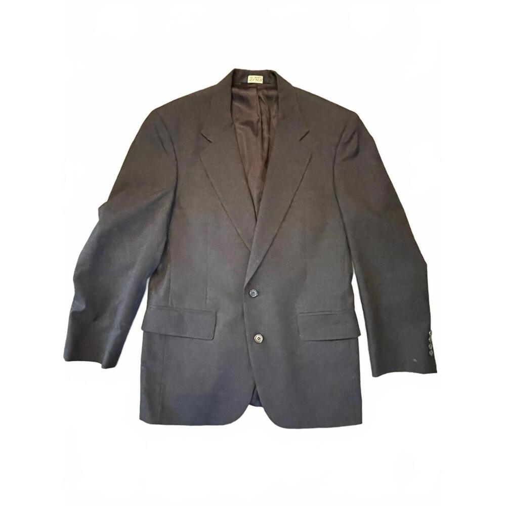 Jos A Bank Mens Jacket Blazer Classic Black Lined Sports coat 2 Button 100% wool